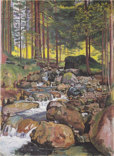 Forest with Mountain Stream by Ferdinand Hodler